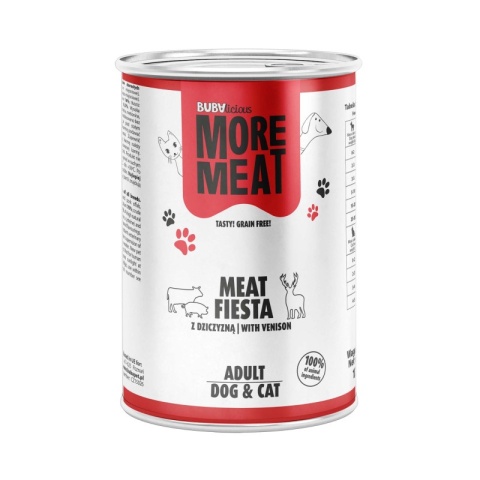 BUBAlicious Meat Fiesta karma dla psa i kota z DZICZYZNĄ 1200 g XXL BUBAlicious Meat Fiesta karma dla psa i kota z DZICZYZNĄ 1200 g XXL