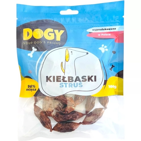 DOGY - Kiełbaski ze Strusia 100g DOGY - Kiełbaski ze Strusia 100g