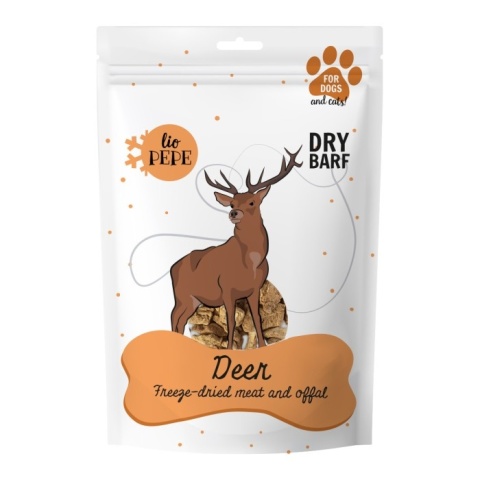 Lio PEPE - Deer liofilizowane mięso jelenia 60g Lio PEPE - Deer liofilizowane mięso jelenia 60g