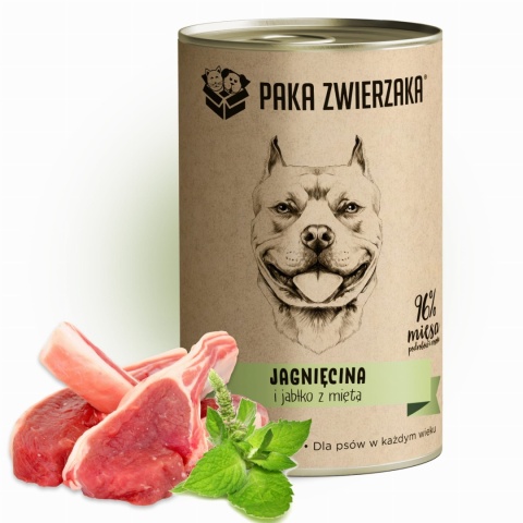 Paka Zwierzaka - Karma mokra Jagnięcina i jabłko z miętą 400g Paka Zwierzaka - Karma mokra Jagnięcina i jabłko z miętą 400g