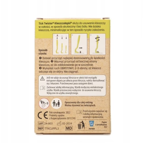 Tick Twister Clip Box Trio - kleszczołapki, zestaw 3szt - fioletowe