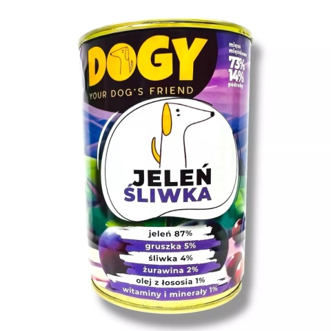 DOGY - Karma mokra Jeleń ze Śliwką 400g DOGY - Karma mokra Jeleń ze Śliwką 400g