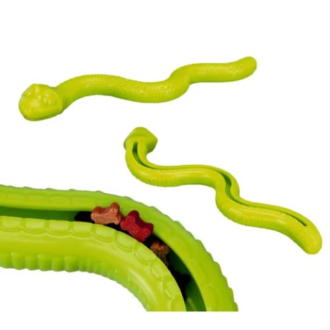 Flamingo - gumowy wąż na smakołyki z piszczałką 42cm