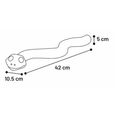 Flamingo - gumowy wąż na smakołyki z piszczałką 42cm