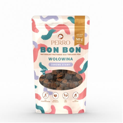 Perro - BON BON – Wołowina - zdrowe stawy - Przysmaki z dodatkiem funkcyjnym 80g Perro - BON BON – Wołowina - zdrowe stawy - Przysmaki z dodatkiem funkcyjnym 80g