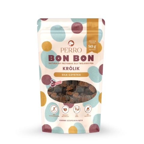 Perro - BON BON – Królik – siła czystka Przysmaki z dodatkiem funkcyjnym 80g Perro - BON BON – Królik – siła czystka Przysmaki z dodatkiem funkcyjnym 80g