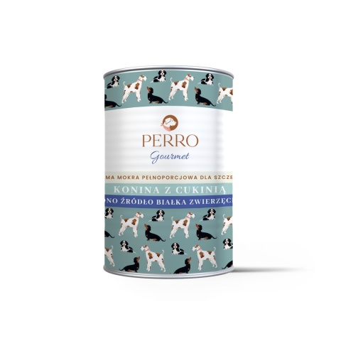 Perro Gourmet JUNIOR - Konina z cukinią dla szczeniąt 400g Perro Gourmet JUNIOR - Konina z cukinią dla szczeniąt 400g