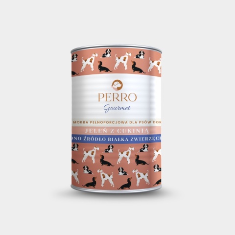 Perro Gourmet - Jeleń z cukinią 400g Perro Gourmet - Jeleń z cukinią 400g