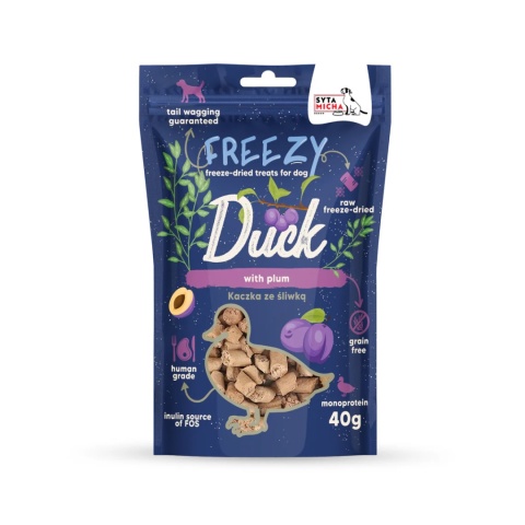 Syta Micha FREEZY - Liofilizowane przysmaki Kaczka ze śliwką Syta Micha FREEZY - Liofilizowane przysmaki Kaczka ze śliwką
