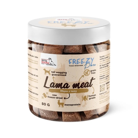Syta Micha FREEZY Pure - 100% liofilizowane mięso z lamy 80g Syta Micha FREEZY Pure - 100% liofilizowane mięso z lamy 80g