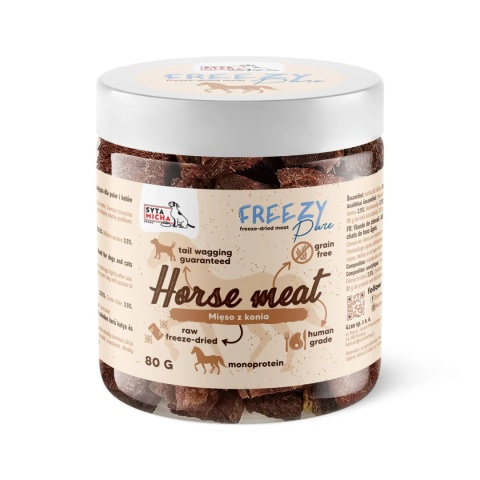 Syta Micha FREEZY Pure - 100% liofilizowane mięso z konia 80g Syta Micha FREEZY Pure - 100% liofilizowane mięso z konia 80g