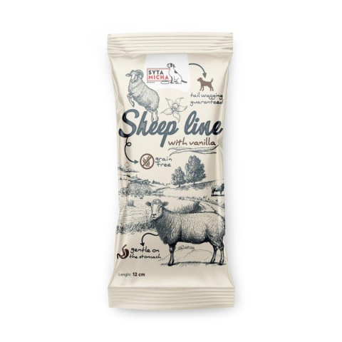 Syta Micha Sheep Line - Kość do żucia dla szczeniąt Owca z wanilią 12cm Syta Micha Sheep Line - Kość do żucia dla szczeniąt Owca z wanilią 12cm