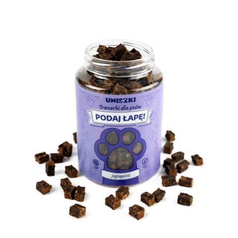 Uniszki - trenerki w słoiku Podaj łapę JAGNIĘCINA 150g Uniszki - trenerki w słoiku Podaj łapę JAGNIĘCINA 150g