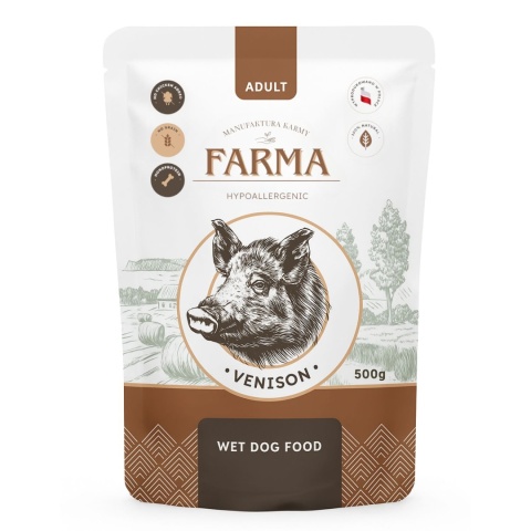 FARMA - Karma mokra saszetka 500g - Dziczyzna