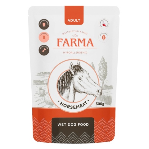 FARMA - Karma mokra saszetka 500g - Konina