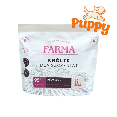 FARMA - Karma tłoczona na zimno Królik DLA SZCZENIĄT 2kg