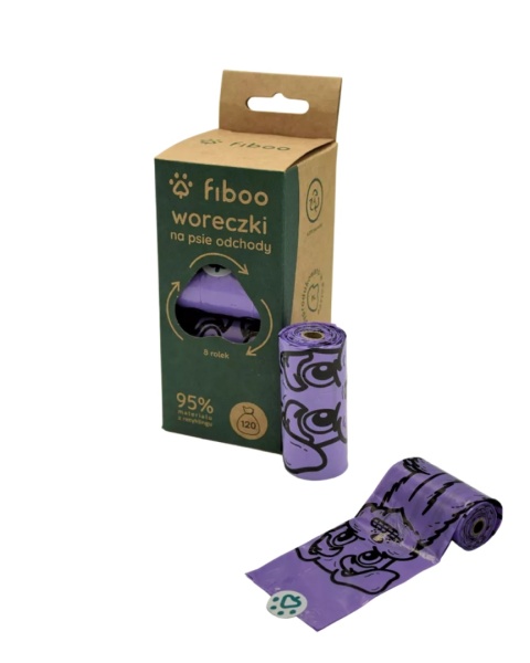 FIBOO - Woreczki na psie odchody - 95% RECYKLAT 8-pak