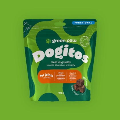 Green Paw - Smaczki funkcjonalne na stawy z 100% wołowiny - Dogitos For Joints