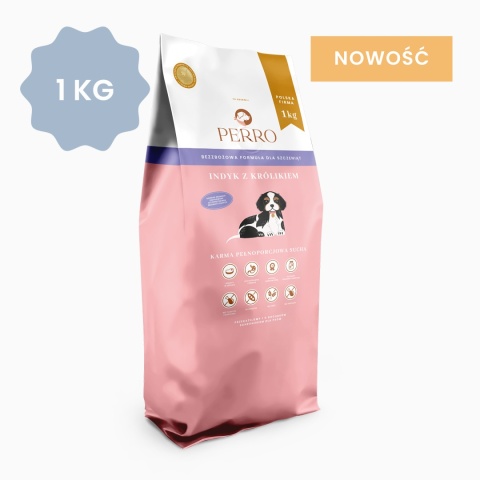 Perro - Karma sucha Junior Indyk z królikiem - dla szczeniąt średnich i dużych ras 1kg