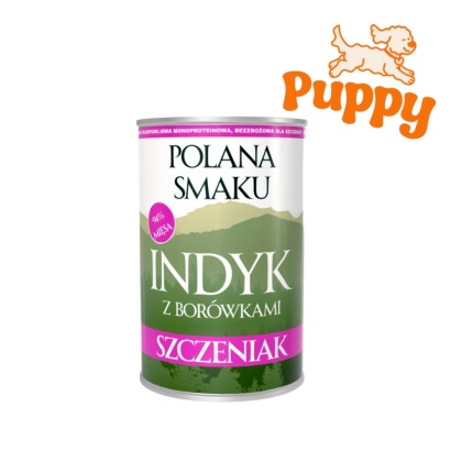 Polana Smaku JUNIOR - Indyk z borówkami dla szczeniąt 400g