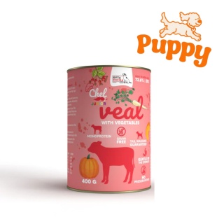 Syta Micha CHEF JUNIOR - Mokra karma Cielęcina z warzywami dla szczeniąt 400g