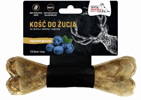 Syta Micha - Kość Hipoalergiczna Jeleń z jagodami 13,5 cm