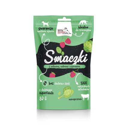 Syta Micha - Smaczki z wołowina, malinami i szpinakiem 80g