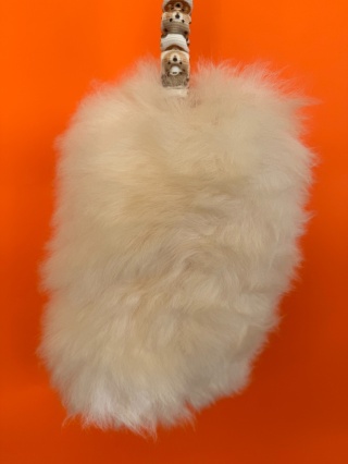 WOOLIE WHILLIE - Szarpak ze skóry owczej z długą rączką z amortyzatorem S - misie