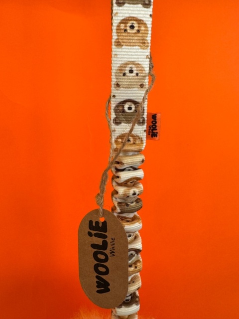 WOOLIE WHILLIE - Szarpak ze skóry owczej z długą rączką z amortyzatorem S - misie