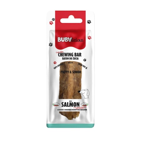 BUBAlicious - Baton do żucia z łososiem z dodatkiem żurawiny i rozmarynu 12 cm