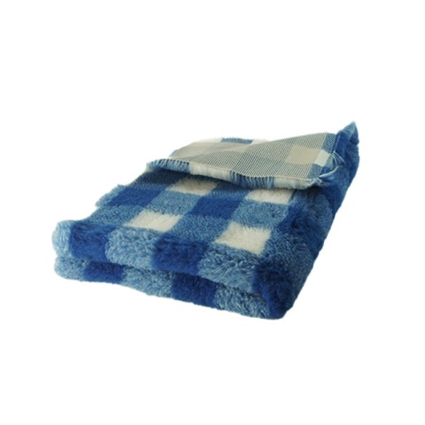 DRY BED Legowisko antypoślizgowe - Krata granatowo-kremowa 100x75cm 28mm