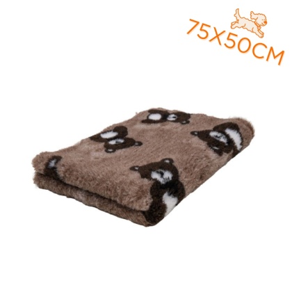 DRY BED Legowisko antypoślizgowe - Latte misie brązowe 75x50cm 28mm