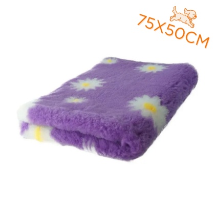 DRY BED Legowisko antypoślizgowe - Wrzosowy w stokrotki 75x50cm 28mm