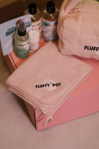 Fluffy Pet - Limitowana miękki ręcznik z wiskozy bambusowej - niebieski