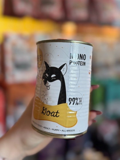 Karma mokra PEPE Goat - KOZA 400g - wygięta puszla