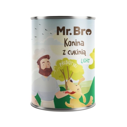 Mr. Bro - Karma mokra LIGHT Konina z Cukinią z Prebiotykami 400g