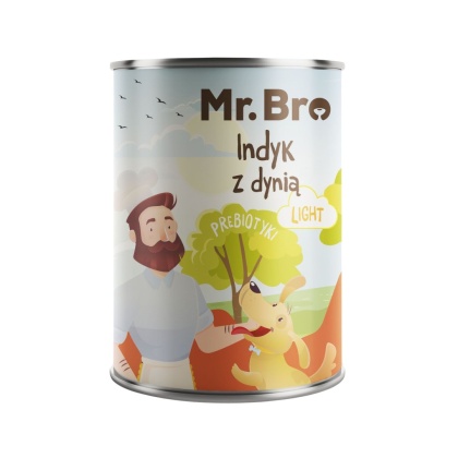 Mr. Bro - Karma mokra LIGHT Indyk z Dynią z Prebiotykami 400g
