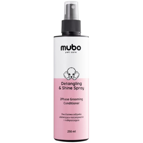 Mubo Detangling & Shine Spray 250ml - dwufazowa odżywka ułatwiająca rozczesywanie i nabłyszczająca