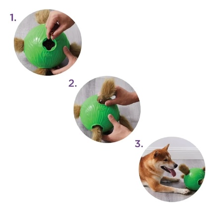 Nina Ottosson Dog Snuffle N' Treat Ball Level 2 SMALL - węchowa piłka na przysmaki dla psa - 4 WIEWIÓREK