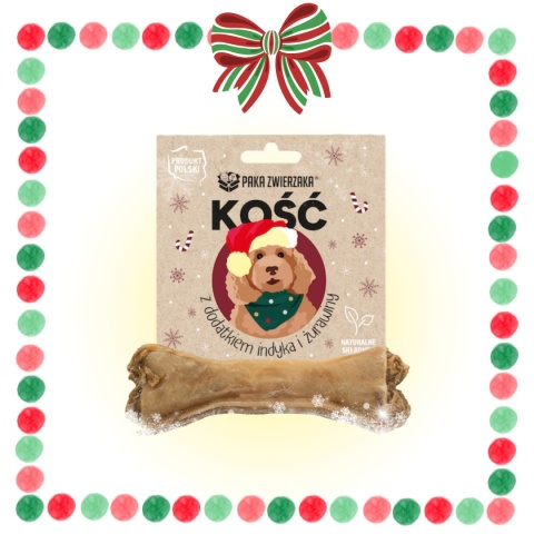 Paka Zwierzaka - Kość Świąteczna z dodatkiem indyka i żurawiny 12cm