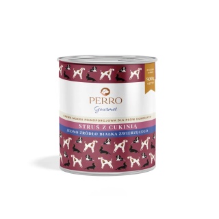 Perro Gourmet - Karma mokra Struś z cukinią 400g