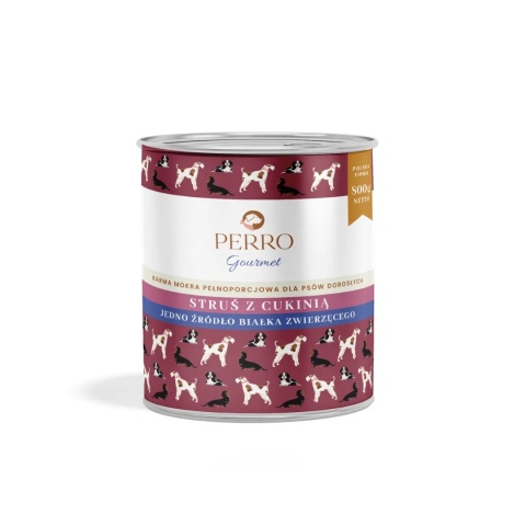 Perro Gourmet - Karma mokra Struś z cukinią 400g