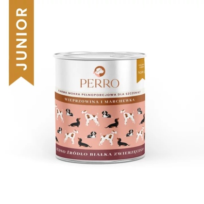 Perro JUNIOR - Wieprzowina i marchewka dla szczeniąt 850g