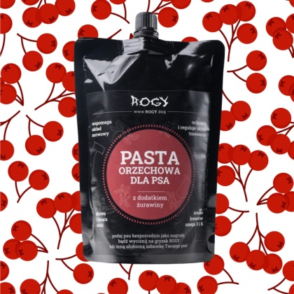 ROGY - Masło orzechowe z żurawiną