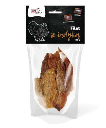 SYTA MICHA - Suszone filety z indyka dla psa 100g