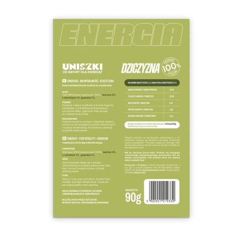 Uniszki - Energia na witalność – Dziczyzna 90g