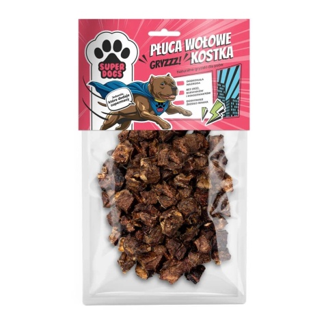 UNISZKI SUPERDOGS - Płuca wołowe kostka 100g