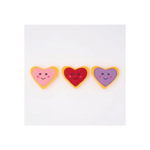 ZippyPaws - Pluszowe Serca 3szt
