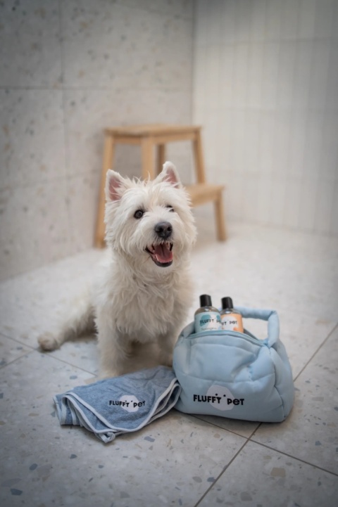 Fluffy Pet - Zestaw Kosmetyczka + Ręcznik niebieski