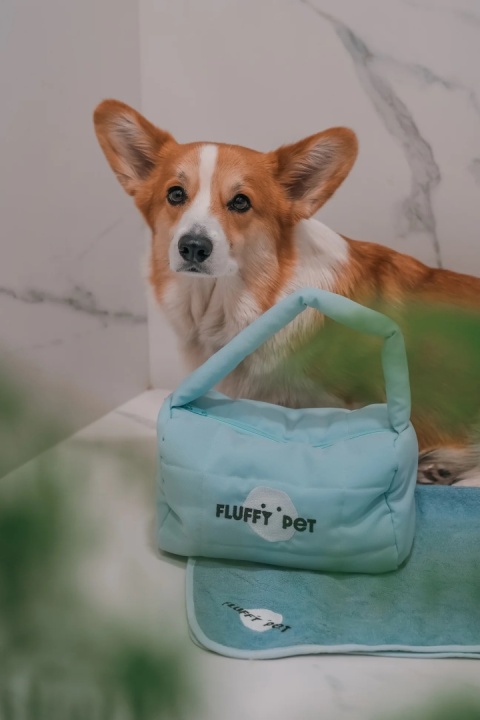 Fluffy Pet - Zestaw Kosmetyczka + Ręcznik niebieski